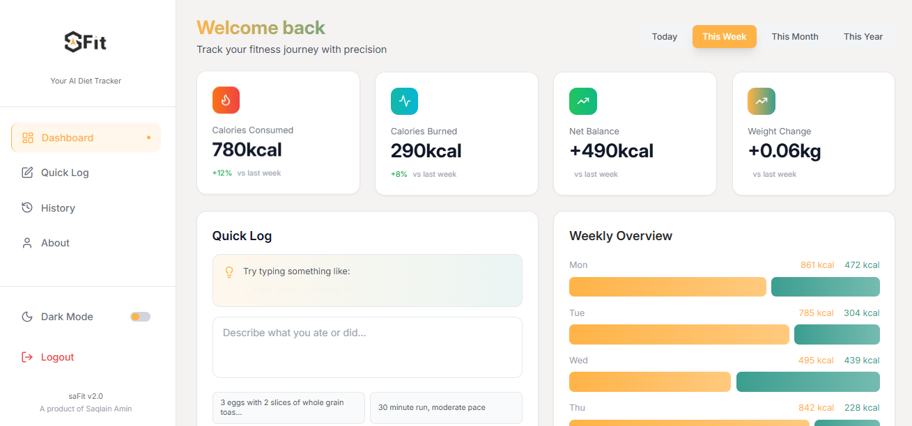 SaFit onboarding — goal setup and dietary preferences